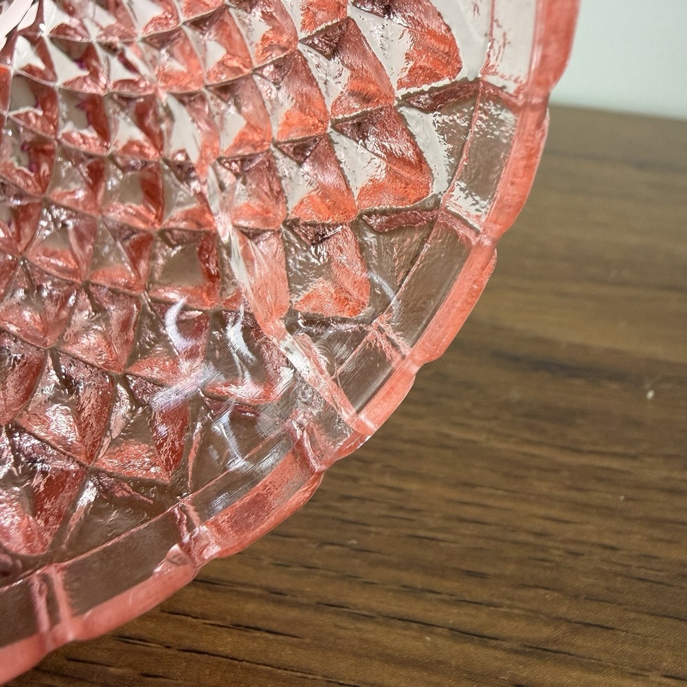 Vintage Pink Diamond Pineapple Fairy Lamp Shade Top Brooke Crescent Style Glass - Picture 6 of 11